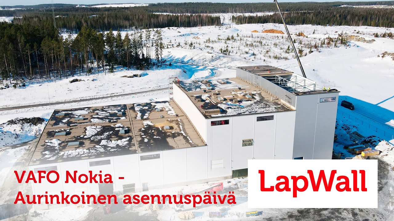 LapWall - VAFO Nokia, aurinkoinen asennuspäivä