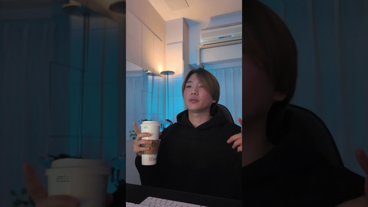 Solo hanami at home with a venti coffee 🌸