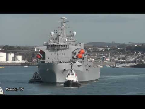 RFA ARGUS A135 ENTERS DEVONPORT NAVAL BASE AT DEVILS POINT - 11th October 2021