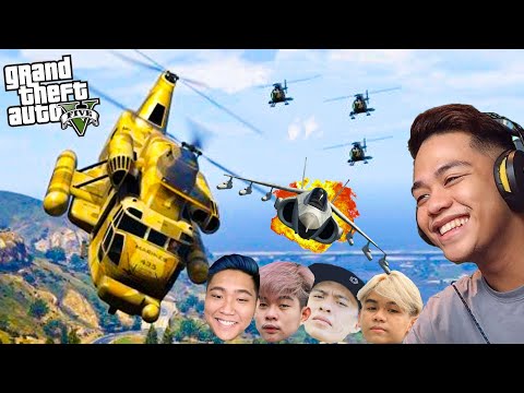 FIGHTER JET vs 4 HELICOPTER HUNTERS!! (Intense Aerial Chase)