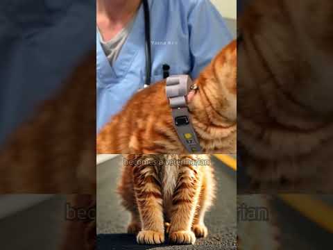 When orange kitten becomes a veterinarian