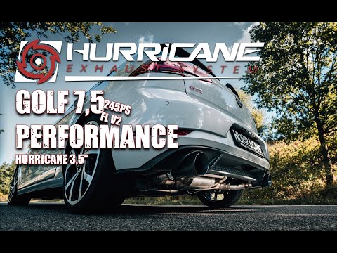 Golf 7,5 GTI Performance 245PS Hurricane 3,5"  (V2) Straight Pipe Exhaust Klappenabgasanlage Sound