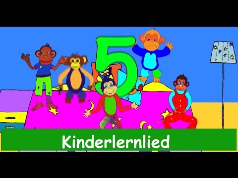 5 kleine Affen - Kinderlernlied zum Mitsingen - Yleekids Deutsch
