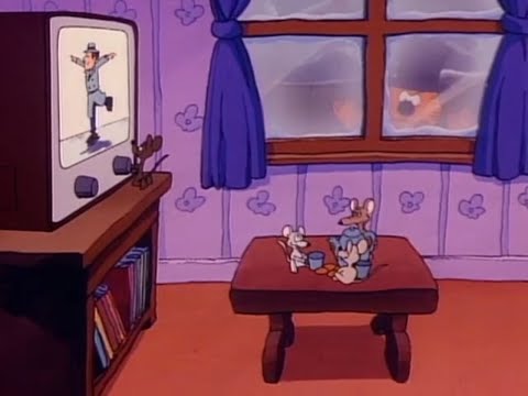 Inspektor Gadget bei Heathcliff im TV und Inspektor Gadget überfährt fast zwei der Catillac Katzen.