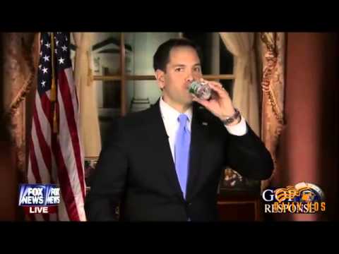 Marco Rubio's Response to President Obama: "It's Time for A Drink" Water