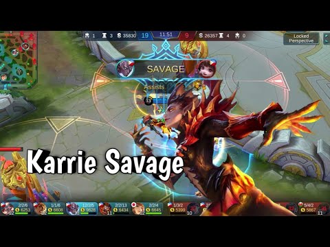 Karrie Savage on ranked game - Mobile Legends