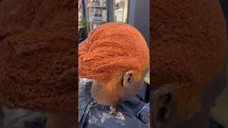I colored my 4chair from black to orange ginger #shorterisbetter #tuinuane #naturalhair #gingerhair
