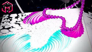 ANGEL WINGS! EASY Chain Pull Bloom Acrylic Pour Step by Step!