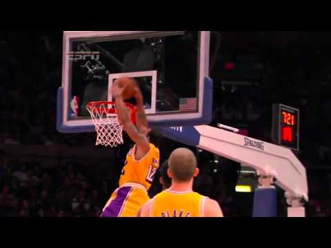 Shannon Brown sick alley oop vs. Knicks (Feb. 11, 2011)