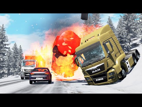 Car Overtaking Crashes Compilation #22 - BeamNG.Drive