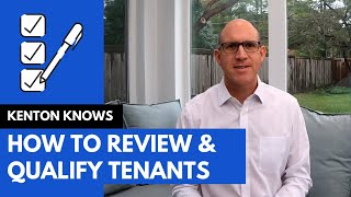 How to Review and Qualify Tenant Applications #tenantapplication #rentalapplication #tenantscreening