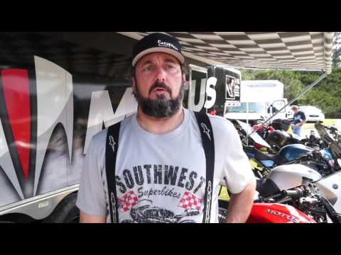 "Motorcycle Mark" Peterson rides the Motus MSTR