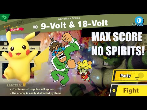 Super Smash Bros. Ultimate - 9-Volt & 18-Volt no Spirits (MAX SCORE, NO DAMAGE)