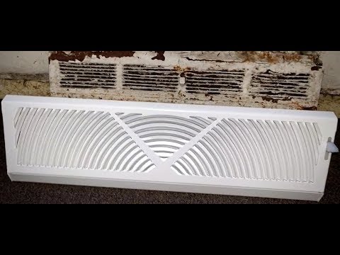 Remove old 20 baseboard diffuser register & install BASEBOARD diffuser register