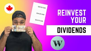 How to reinvest dividends (DRIP) in Wealthsimple trade | Canadian Dividend stocks |