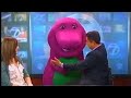 Barney Gives A Hug To Joe Sullivan On ABC 7 News Appearance