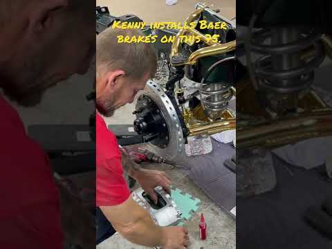 Kenny installs Baer Brake calipers on the front of this 75 Caprice frame off build.