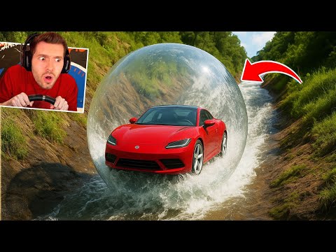 DESCI a ladeira com CARRO INFLÁVEL no BeamNG Drive!