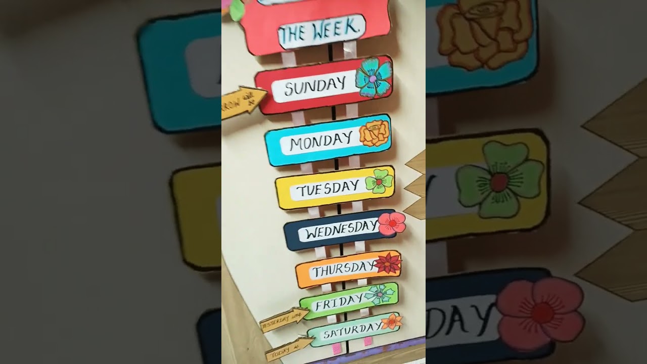 Kids school project on days of the week #ideas#7 days of the week#