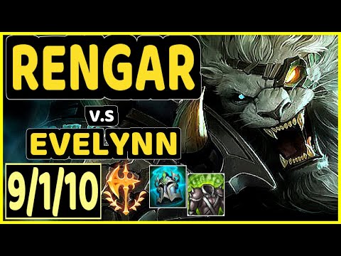 SKEANZ (RENGAR) vs EVELYNN - 9/1/10 KDA JUNGLE GAMEPLAY - EUW Ranked GRANDMASTER