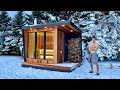 Building A MODERN SAUNA In A Winter Wonderland Full Build