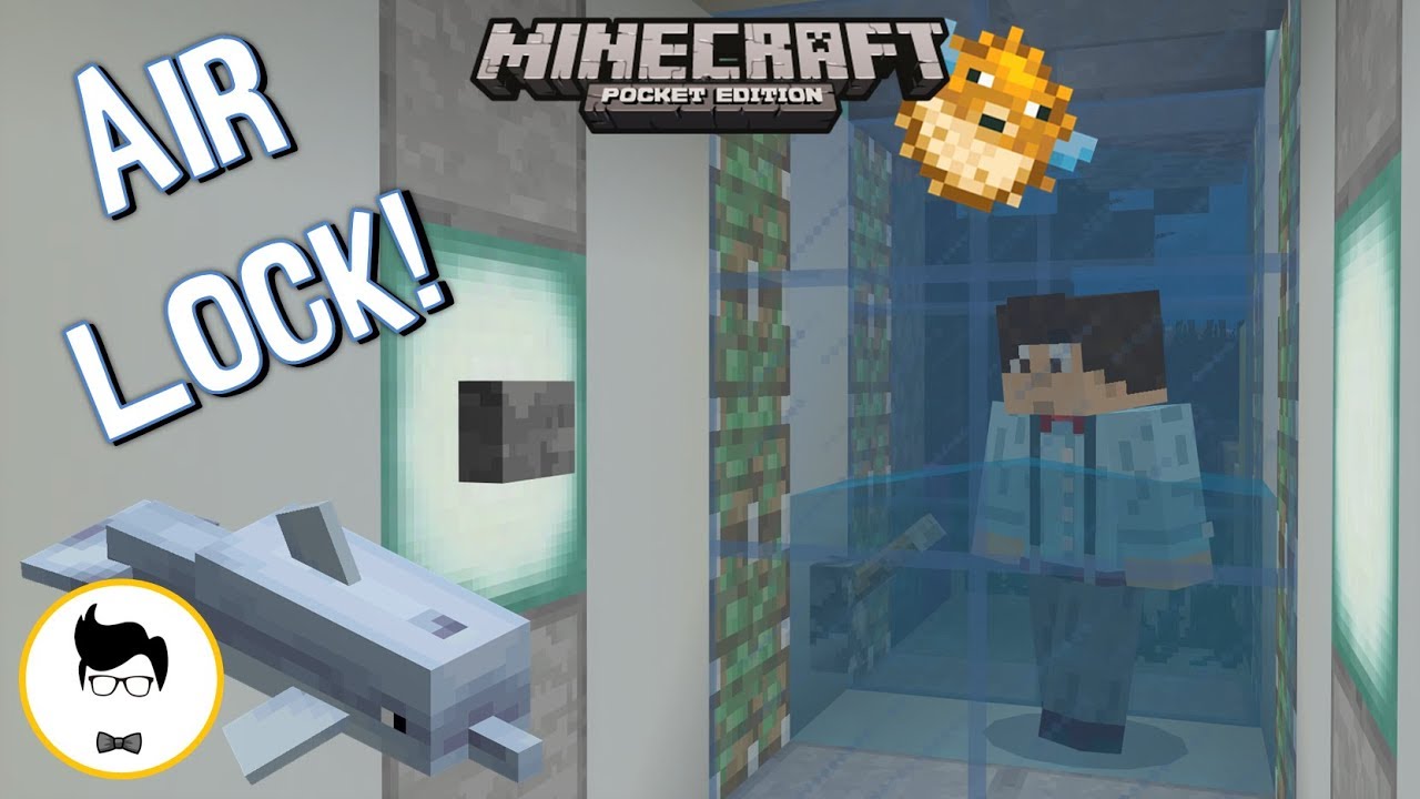 Minecraft PE UNDERWATER AIR LOCK DOOR! (PE/Xbox/Windows10/Switch)