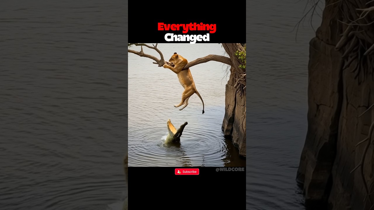 This Crocodile Picked the Wrong Lions #wild #wildanimals #lion #alligator