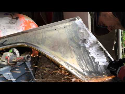 1957' chevy Truck lower fender rust damage repair 1 of 3