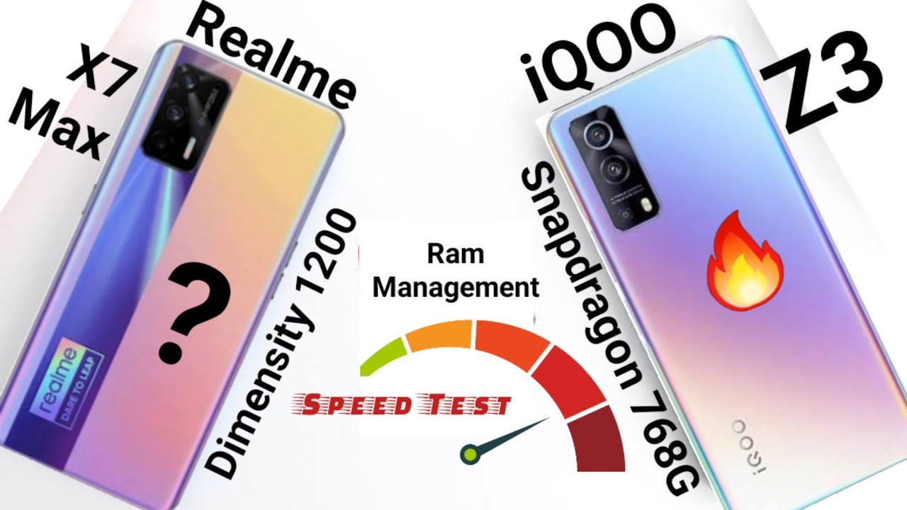 Realme X7 Max vs iQOO Z3 speedtest, ram management which Ui is better Optimized 🔥🔥🔥