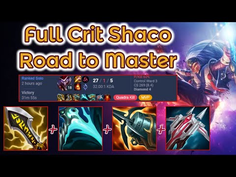 Full Crit Oneshot Shaco to Master - Dia Ranked [League of Legends] Full Gameplay - Infernal Shaco