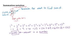 Summation Notation and Ideas Related to Definite Integrals