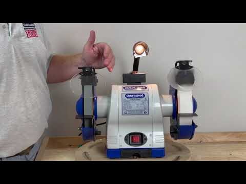 Charnwood's BG8 Bench Grinder with 8" Wheels and Flexible Light