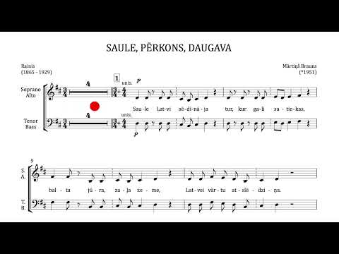 Saule, Pērkons, Daugava.  Mārtiņš Brauns / Rainis : Jauktā kora balsis SATB