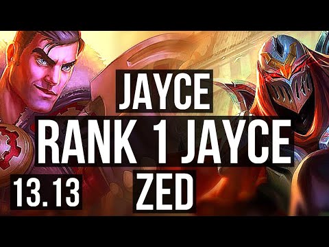 JAYCE vs ZED (TOP) | Rank 1 Jayce, Rank 4, 17/1/6, Legendary | TR Challenger | 13.13