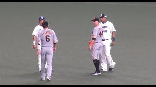 20190919 坂本勇人・ゲレーロ(G)と大島洋平・ビシエド(D)の試合前の交流