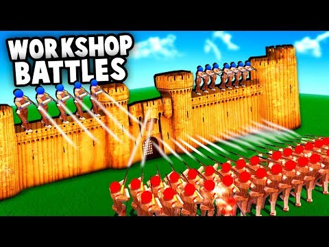 Epic Fortress Sieges!  NEW Update - Steam Mods (Wooden Battles Gameplay)