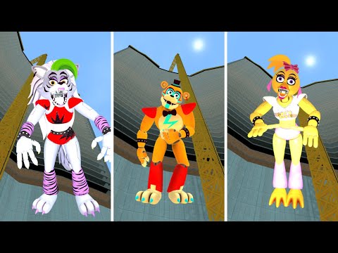 Dropping FNAF Animatronics Off a Huge Tower - Bonelab VR Mods