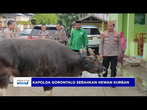 KAPOLDA SERAHKAN HEWAN KURBAN DI BEBERAPA MASJID GORONTALO