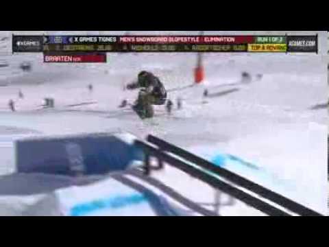 Gjermund Braaten Run 1 51.66 Men_s Snowboard Slopestyle elimination X Games Tignes 2013