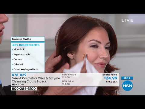 Skinn Cosmetics Oliven-Enzym-Reinigungstücher, 2er-Pack