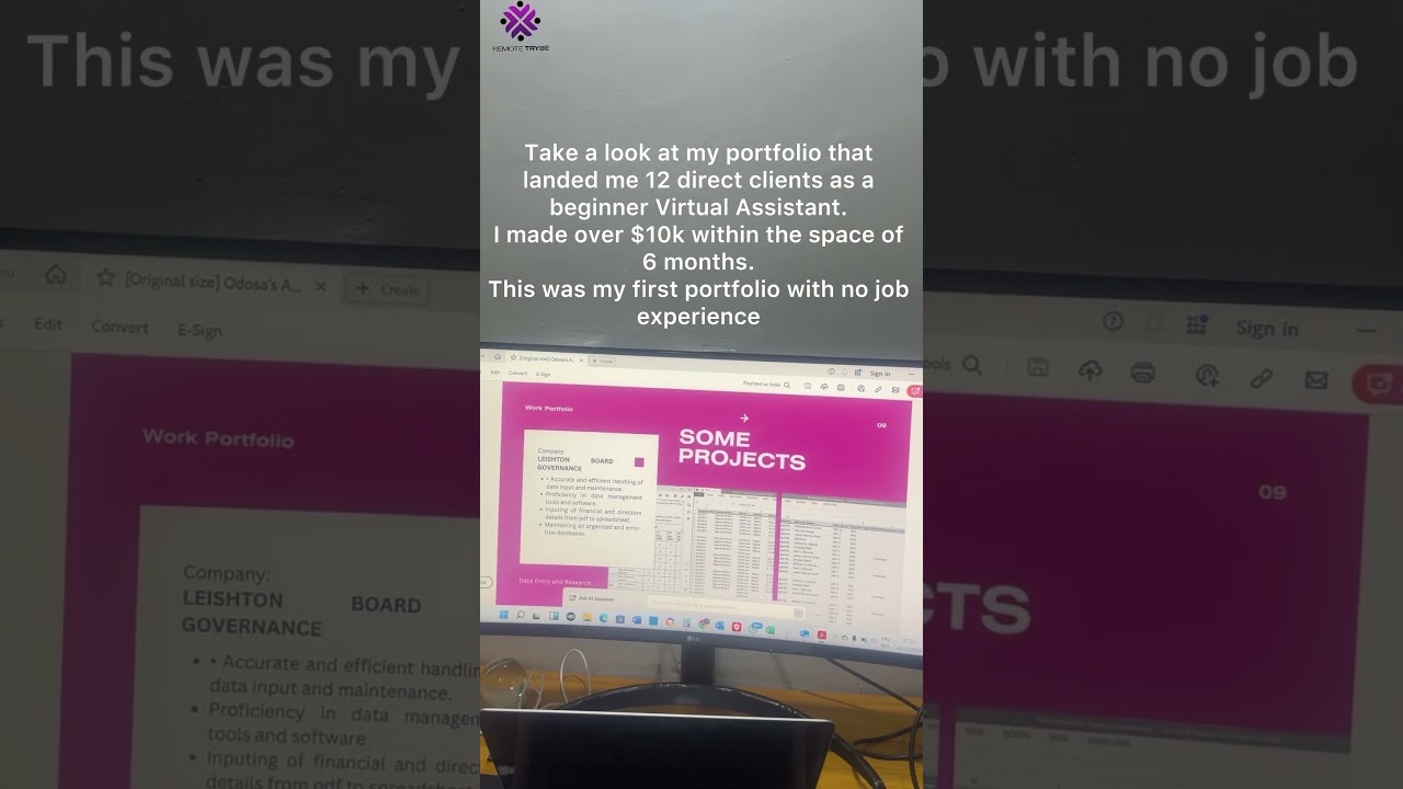 Pov: My first portfolio that landed me over 12 direct clients as a BEGINNER Virtual Assistant