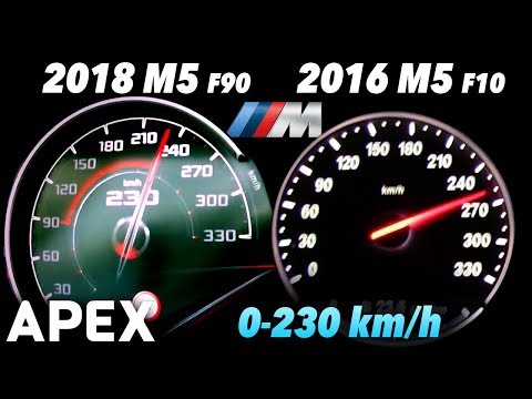 2018 BMW M5 F90 vs. 2016 BMW M5 F10 - Acceleration Sound 0-100, 0-230 km/h | APEX