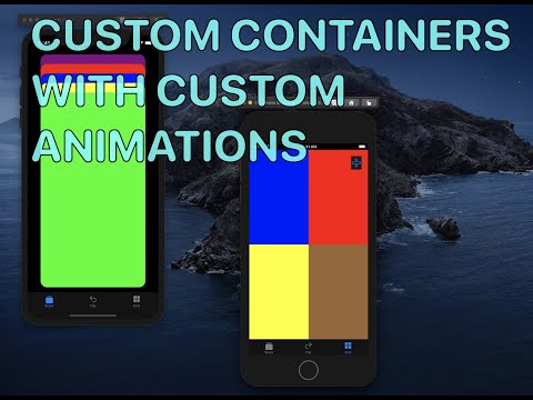 Using UIView animations and CGAffineTransform - View Containers Showcase App
