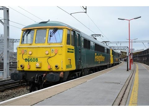 86608 (86501) & 86628 depart Crewe on 0Z86 Crewe CS to Crewe CS via Stafford 15/3/2016