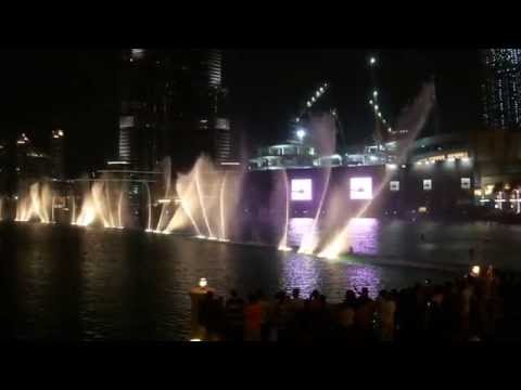 Fontány a světelná show - Burj Khalifa 23.4.2015