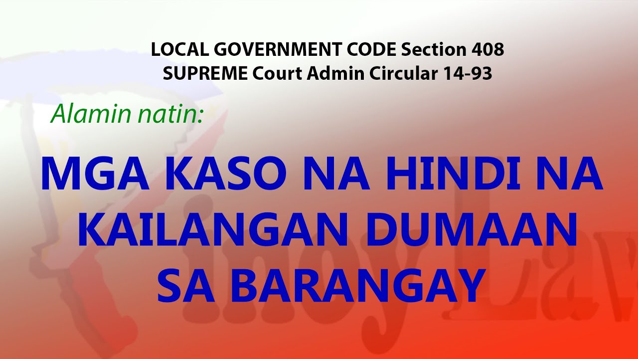 Putar video Mga kaso na hindi na kailangan dumaan sa Barangay sekarang Mga kaso na hindi na kailangan dumaan sa Barangay