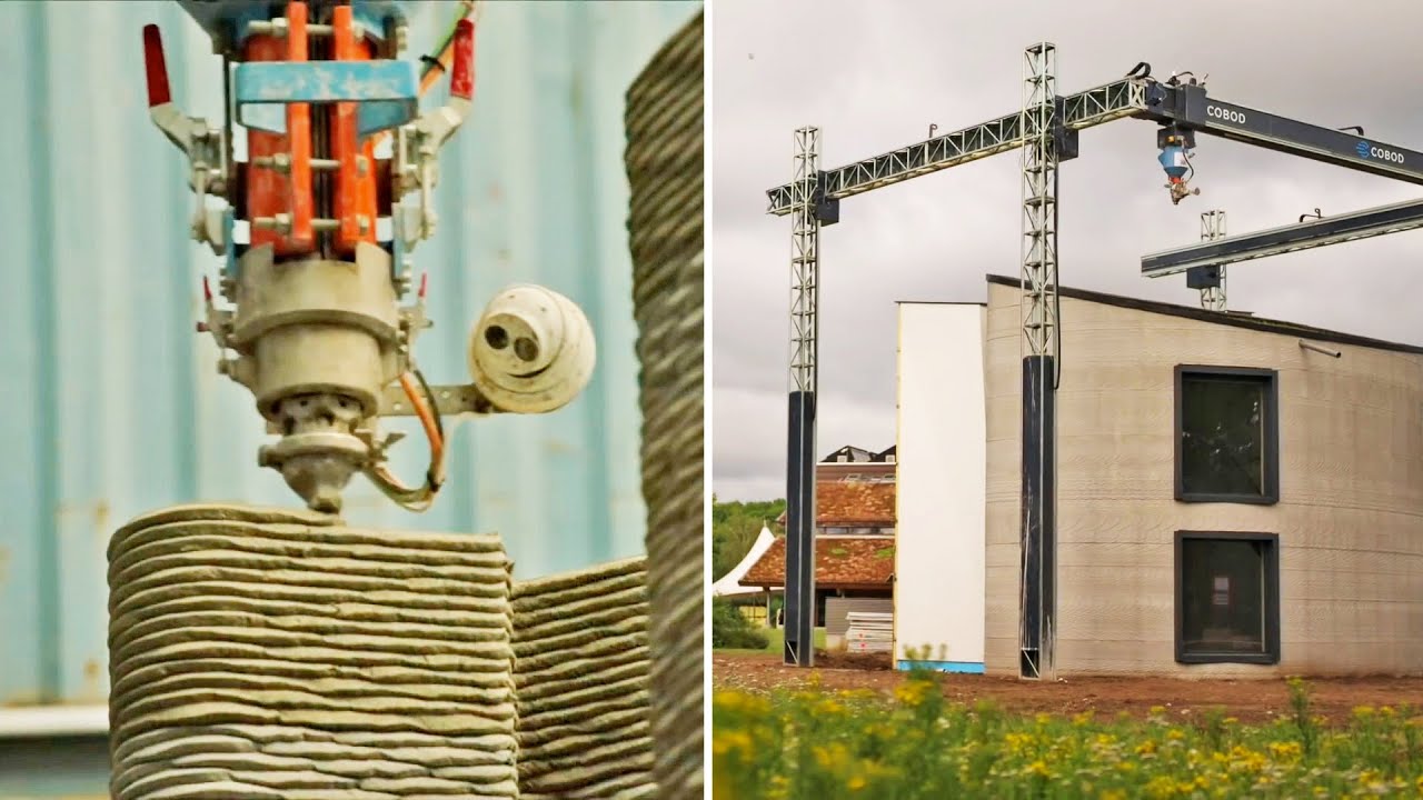 Giant 3D-printer builds a TWO-STORY house in one piece 🏡