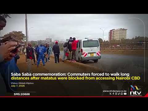 Commuters forced to walk long distances after matatus were blocked from accessing Nairobi CBD