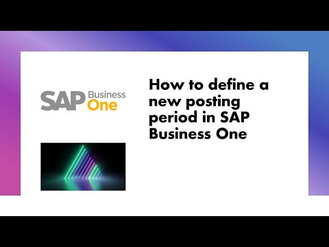 Define New Posting Periods in SAP B1