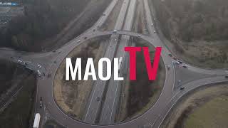 Vältrafikerad rondell över motorväg